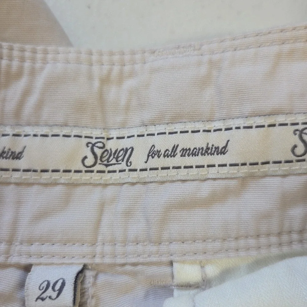 7 For All‎ Mankind Women's Ginger Wide Leg Pants Beige Size 29 100% Cotton